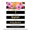 Load image into Gallery viewer, "Mady" Black + White Stripe Baptism Invitation