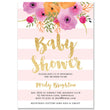 Load image into Gallery viewer, "Mady" Pink + White Stripe Baby Shower Invitation
