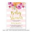 Load image into Gallery viewer, "Mady" Pink + White Stripe Baby Shower Invitation