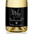 Load image into Gallery viewer, "Mila" Black + Silver Bridesmaid Proposal Champagne Labels