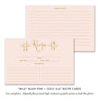 Load image into Gallery viewer, Modern Blush Pink and Gold Script Bridal Shower Invitation, with a chic design with gold script on a blush pink background.