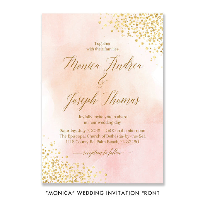 "Monica" Blush Wedding Invitation