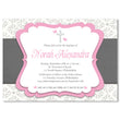 Load image into Gallery viewer, "Norah" Pink + Gray Baptism Invitation