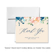 Load image into Gallery viewer, Elegant peach and navy floral bridal shower invitation featuring classic peach and deep blue flowers