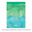 Load image into Gallery viewer, Chic Green Blue Ombre Bridal Shower Invitation with festive gold dots, perfect for elegant, modern bridal celebrations.