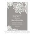 Load image into Gallery viewer, “Siri” Lace + Gray Baby Shower Invitation