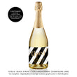 Load image into Gallery viewer, "Stella" Black Stripe + Gold Engagement Champagne Labels
