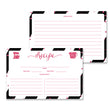 Load image into Gallery viewer, Glitter + Stripe Recipe Cards | Stella Black Fuchsia