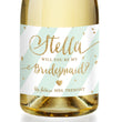 Load image into Gallery viewer, "Stella" Mint Stripe + Gold Bridesmaid Proposal Champagne Labels