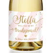 Load image into Gallery viewer, "Stella" Pink Stripe + Gold Bridesmaid Proposal Champagne Labels