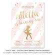 Load image into Gallery viewer, "Stella" Blush + Gold Glitter Kids Birthday Party Invitation