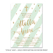 Load image into Gallery viewer, "Stella" Mint + Gold Baptism Invitation
