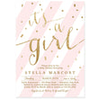 Load image into Gallery viewer, "Stella" Pink + Gold Glitter It's A Girl Baby Shower Invitation