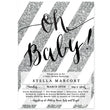 Load image into Gallery viewer, "Stella" Silver Glitter Stripe Baby Shower Invitation