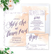 Load image into Gallery viewer, "Sybil" Peach Watercolor Wedding Invitation