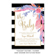 Load image into Gallery viewer, "Teagan" Feather + Flower Baby Shower Invitation