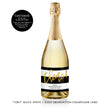 Load image into Gallery viewer, "Tory" Black White + Gold Stripe Graduation Champagne Labels