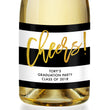 Load image into Gallery viewer, "Tory" Black White + Gold Stripe Graduation Champagne Labels