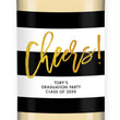 Load image into Gallery viewer, "Tory" Black White + Gold Graduation Wine Labels