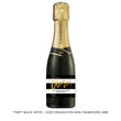 Load image into Gallery viewer, "Tory" Black White + Gold Stripe Graduation Champagne Labels