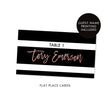 Load image into Gallery viewer, Black + White Striped Place Cards with Blush Glitter | Tory