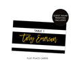 Load image into Gallery viewer, Black + White Striped Place Cards with Gold | Tory