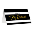Load image into Gallery viewer, Black + White Striped Place Cards with Gold | Tory