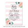 Load image into Gallery viewer, "Trish" Pink Striped + Floral Baby Shower Invitation