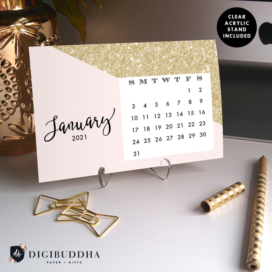 2021 Desk Calendar by Digibuddha | Evie Pink