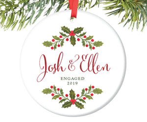 Engagement Christmas Ornament, Personalized | 36
