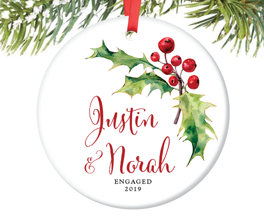Engagement Christmas Ornament, Personalized | 52