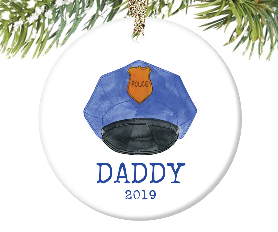 Police Daddy Christmas Ornament, Personalized | 722