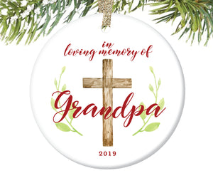 In Loving Memory of Grandpa Ornament, Personalized | 734