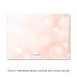 Load image into Gallery viewer, Elegant modern pink bokeh bridal shower invitation with a chic white wedding dress design and pink and gold accents.