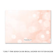 Load image into Gallery viewer, Chic pink and silver bridal shower invitation with a white wedding dress design, blush tones, and a silver glitter look.