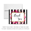 Load image into Gallery viewer, "Christy" Black Stripe + Pink Roses Baby Shower Invitation