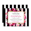 Load image into Gallery viewer, "Christy" Stripe + Pink Roses Graduation Party Invitation