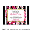 Load image into Gallery viewer, "Christy" Stripe + Pink Roses Graduation Party Invitation