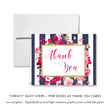 Load image into Gallery viewer, "Christy" Navy Stripe + Pink Roses Thank You Card