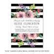 Load image into Gallery viewer, Elegant garden bridal shower invitation featuring a floral theme with modern black and white stripes and colorful flowers.