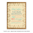 Load image into Gallery viewer, "Jackie" Lace + Burlap Baby Shower Invitation