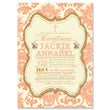 Load image into Gallery viewer, "Jackie" Coral Damask Christening Invitation