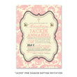 Load image into Gallery viewer, "Jackie" Pink Damask Christening Invitation