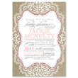 Load image into Gallery viewer, "Jackie" Pink Lace + Burlap Baby Shower Invitation