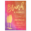 Load image into Gallery viewer, Chic Brunch & Bubbly Bridal Shower Invitations with orange, pink, gold hues, and champagne glasses.