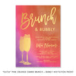 Load image into Gallery viewer, Chic Brunch & Bubbly Bridal Shower Invitations with orange, pink, gold hues, and champagne glasses.