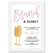 Load image into Gallery viewer, Elegant Dots + Blush Pink Brunch & Bubbly Bridal Shower Invitation featuring tiny dots and elegant gold champagne glasses