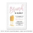Load image into Gallery viewer, Elegant Dots + Blush Pink Brunch & Bubbly Bridal Shower Invitation featuring tiny dots and elegant gold champagne glasses