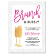 Load image into Gallery viewer, Chic Dots + Pink Brunch and Bubbly Bridal Shower Invitation featuring a chic tiny dots border and gold champagne glasses