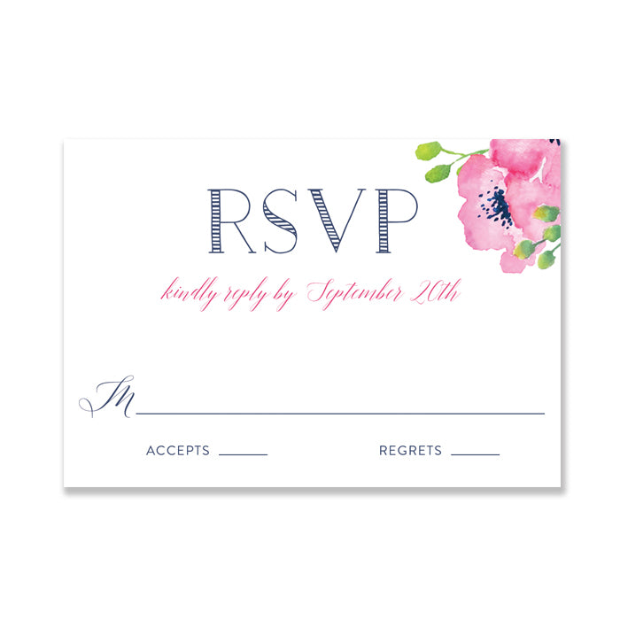 "Kennedy" Floral Watercolor RSVP Card